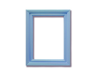 A light bluewooden frame with linear carvings in gradient colors. Featuring a transparent (PNG) background, this design allows for integration into a variety of projects. easily