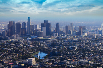 Obraz premium Downtown Los Angeles CA with a cloudscape