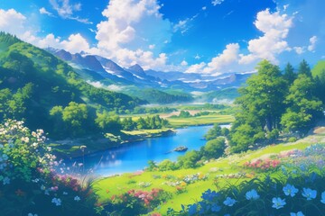 Naklejka premium Picturesque natural views for your artistic needs