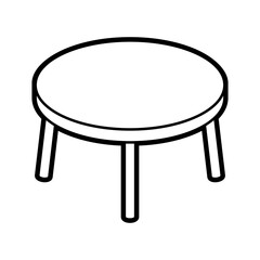 Dining table icon in isometry style. Domestic and office furniture and equipment.