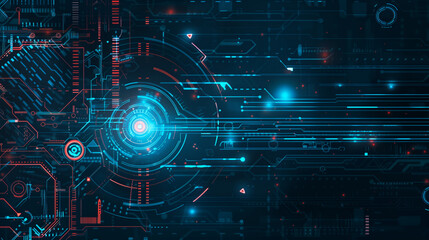 Obraz premium modern digital technology background, cyber tech wallpaper, futuristic technology concept