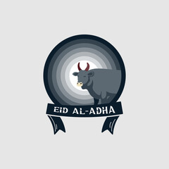 Eid al - adha badge logo vector graphic illustration on background