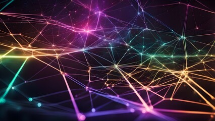 A colorful, abstract image of lines