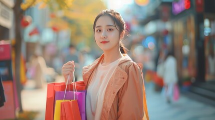 woman hold shopping bags