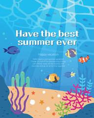 Summer, Illustration, Travel, Sea, Sea, Underwater, Fish, Beach, Noeul, Recreation Area, Vacation, Vacation, Tourism