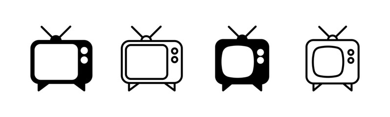 Tv icon set. television icon vector