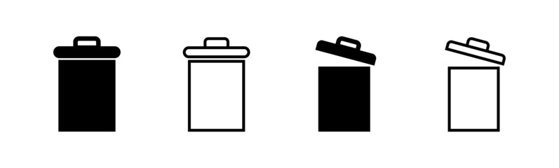 Trash icon set. trash can icon. delete icon vector. garbage