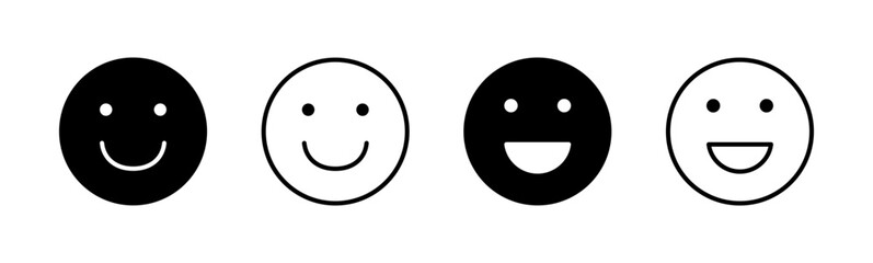 smile icon set. smile emoticon icon. feedback
