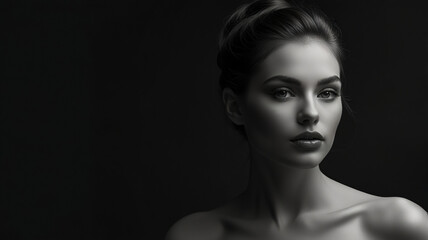 Fototapeta premium portrait of a model woman for beauty product Generative Ai