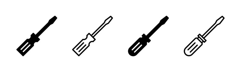 Screwdriver icon set. tools icon vector