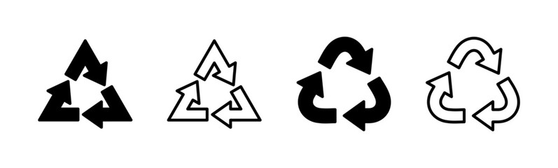 Recycle icon set. Recycling vector icon.