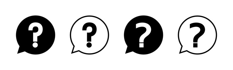 Question icon set. question mark icon vector.