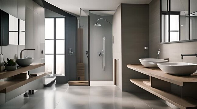 modern bathroom ai generated video