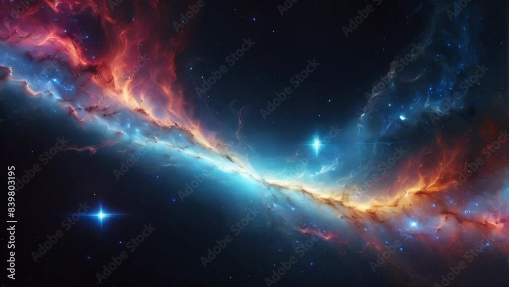 Wall mural a mesmerizing view of a cosmic nebula with bright stars and swirling gas clouds in space