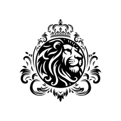 Cool lion king head and flowe...