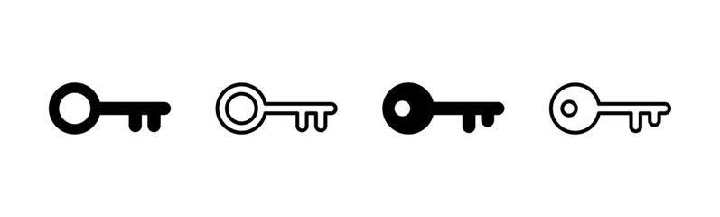 Key icon set. Key vector icon. Key symbol