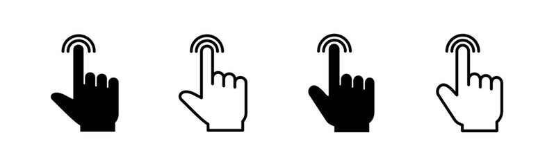 Hand click icon set. pointer icon vector. hand cursor icon vector
