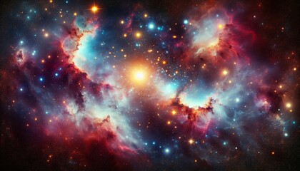 Obraz premium Colorful nebular galaxy stars and clouds as stary night cosmos. Supernova background wallpaper