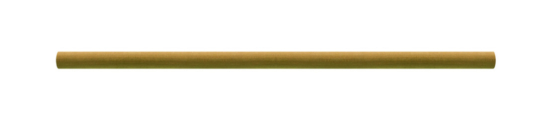 Short horizontal wooden pole - on isolated transparent background.