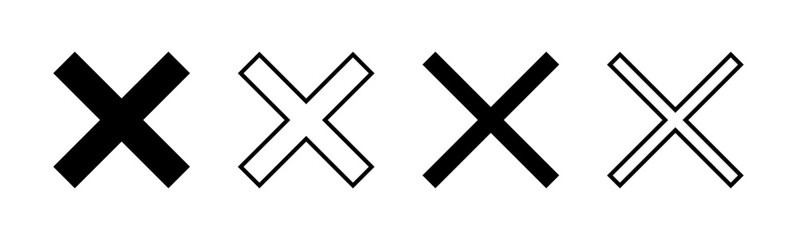 Obraz premium Close icon set. Delete icon vector. cross sign