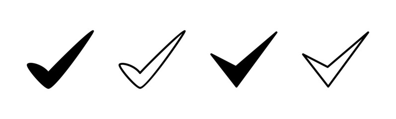 Check mark icon set. Check mark icon. Tick mark symbol vector