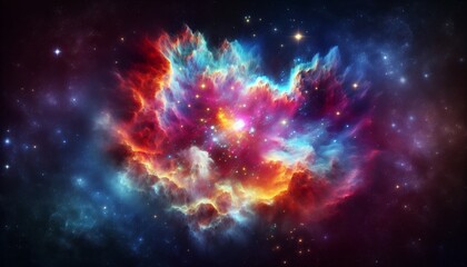 Obraz premium Colorful nebular galaxy stars and clouds as stary night cosmos. Supernova background wallpaper