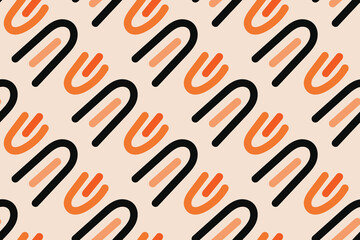 Fun colorful line doodle seamless pattern. Creative minimalist style art background for children or trendy design with basic shapes. Simple childish scribble backdrop.