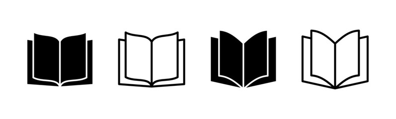 Book icon set. open book icon vector. ebook icon