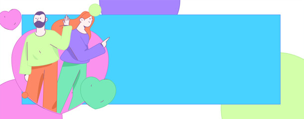 Happy Valentine's Day flat character vector concept business hand drawn illustration
