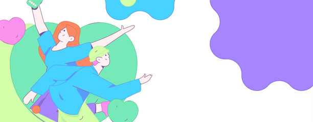 Happy Valentine's Day flat character vector concept business hand drawn illustration
