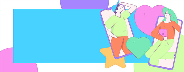 Happy Valentine's Day flat character vector concept business hand drawn illustration
