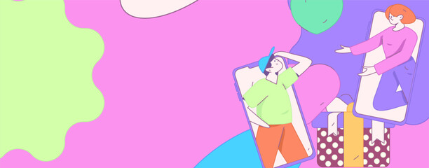 Happy Valentine's Day flat character vector concept business hand drawn illustration
