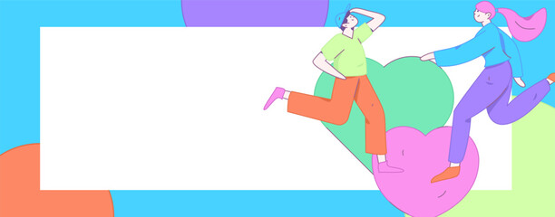 Happy Valentine's Day flat character vector concept business hand drawn illustration
