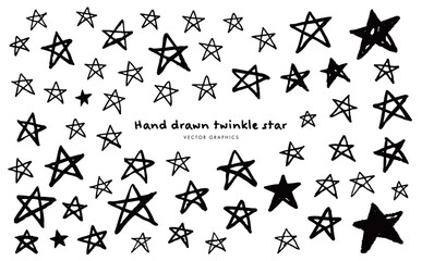 シンプルな星の手描きイラスト素材