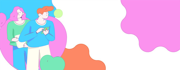 Happy Valentine's Day flat character vector concept business hand drawn illustration
