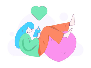 Happy Valentine's Day flat character vector concept business hand drawn illustration
