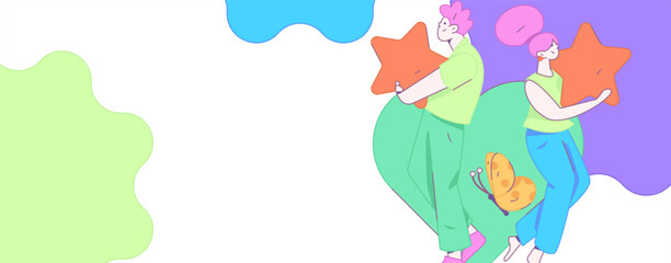 Happy Valentine's Day flat character vector concept business hand drawn illustration
