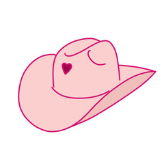 Pink Cowboy Hat Illustration
