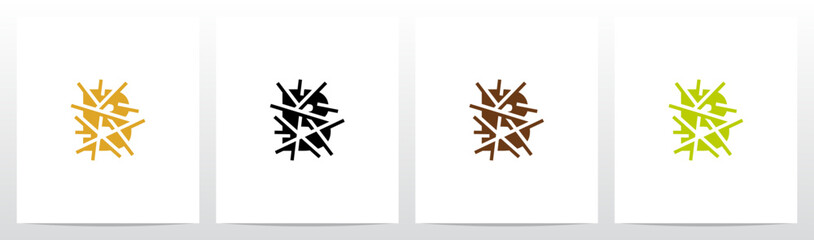 Letter Under Hay Straw Initial Logo Design B