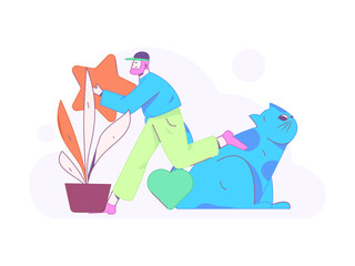 Happy Valentine's Day flat character vector concept business hand drawn illustration
