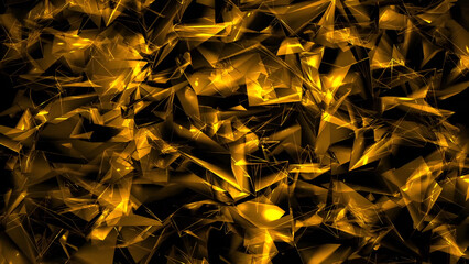 Golden Angular Shards: Abstract Art - burning paper background, burning paper texture, burning...