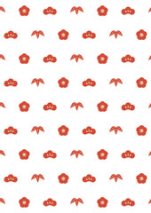 紅白の松竹梅の背景素材