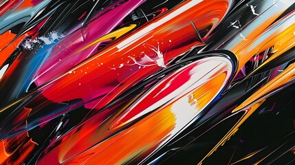 Vibrant Energetic Abstract Strokes and Splashes in Vivid Colors