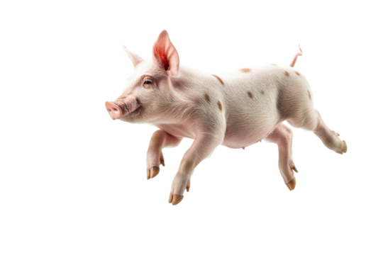 a heavy weight PNG pig jumping  isolate transparent background