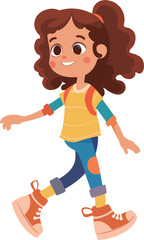 Smiling Girl Walking