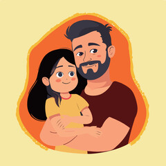 Happy Father and Daughter