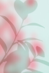 다채로운 색의 식물 그림자와 여백