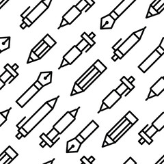 Pen and pencil outline doodle seamless pattern background