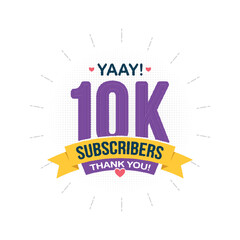 Thank you for 10000 followers banner celebration modern colorful design