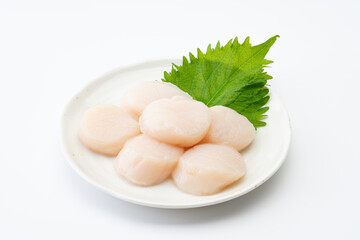 ホタテの貝柱の刺身